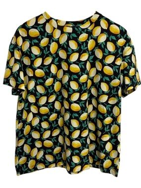 2/$25 Chalc Industry Lemon Print Short Sleeve Crewneck T-Shirt Tee Cotton Blend
